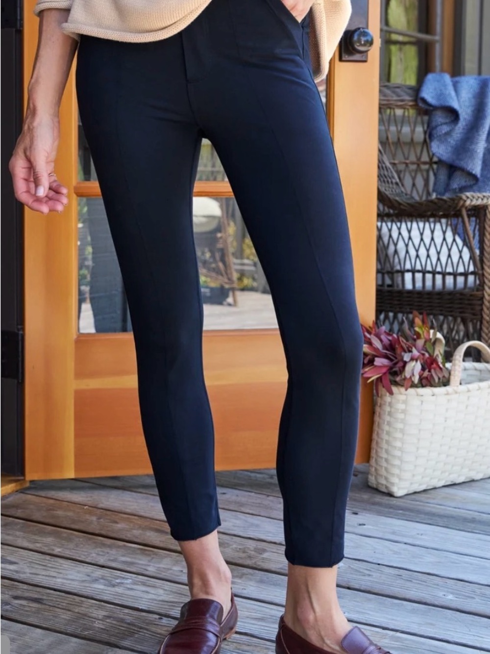 Frank & Eileen Slim Royal Navy Ankle Pull-On Pants Size XL